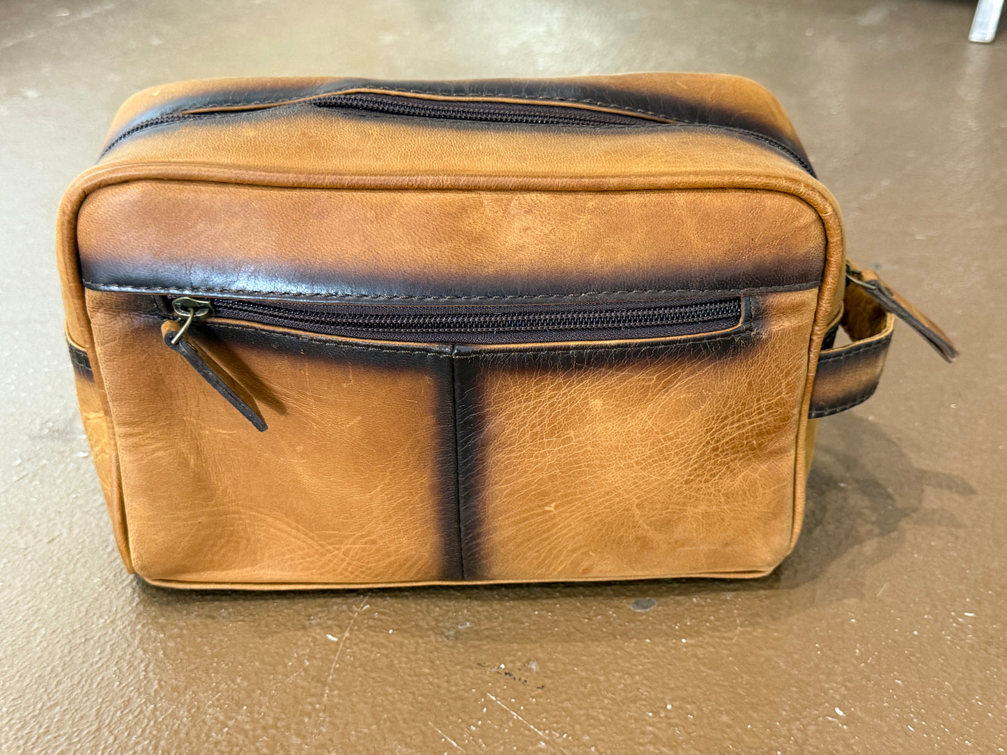 Suede and Tooled Leather Shaving Kit