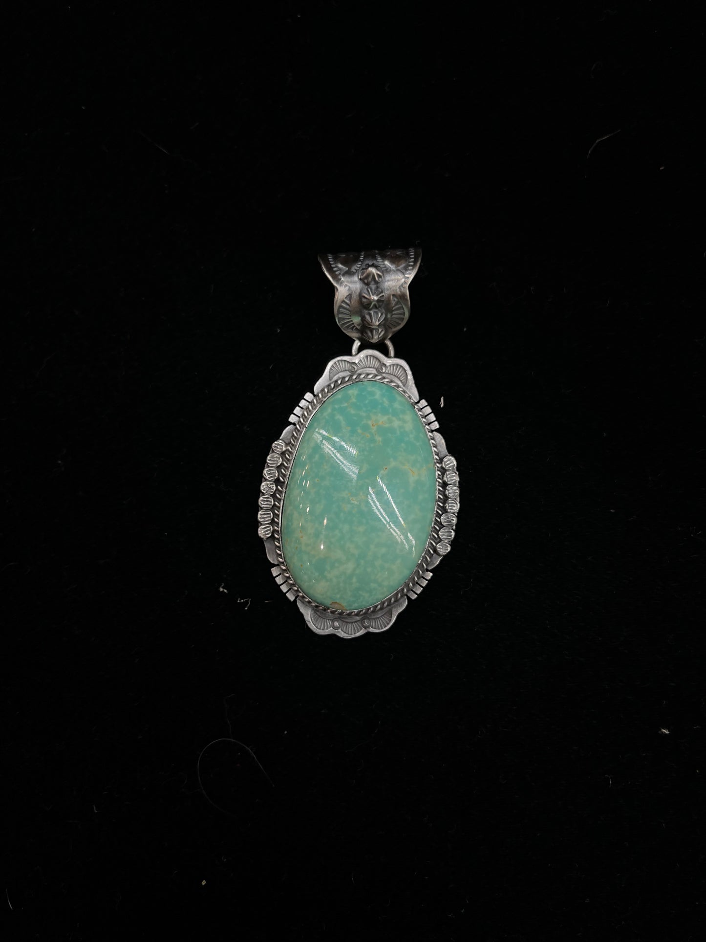 Emerald Valley Turquoise Pendant with a 11mm Bale by John Nelson, Navajo