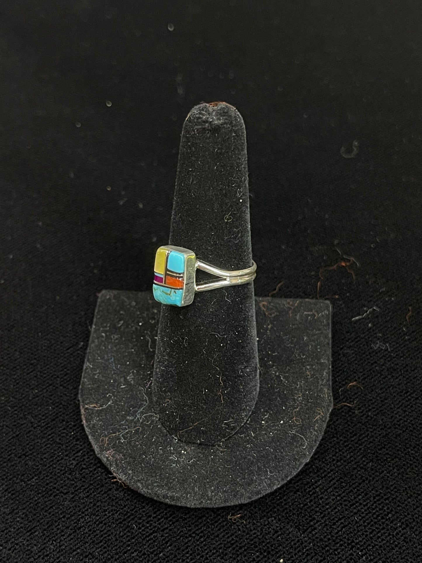 7.5 Multi Stone Inlay Ring by Bob and Mary Lincoln, Navajo