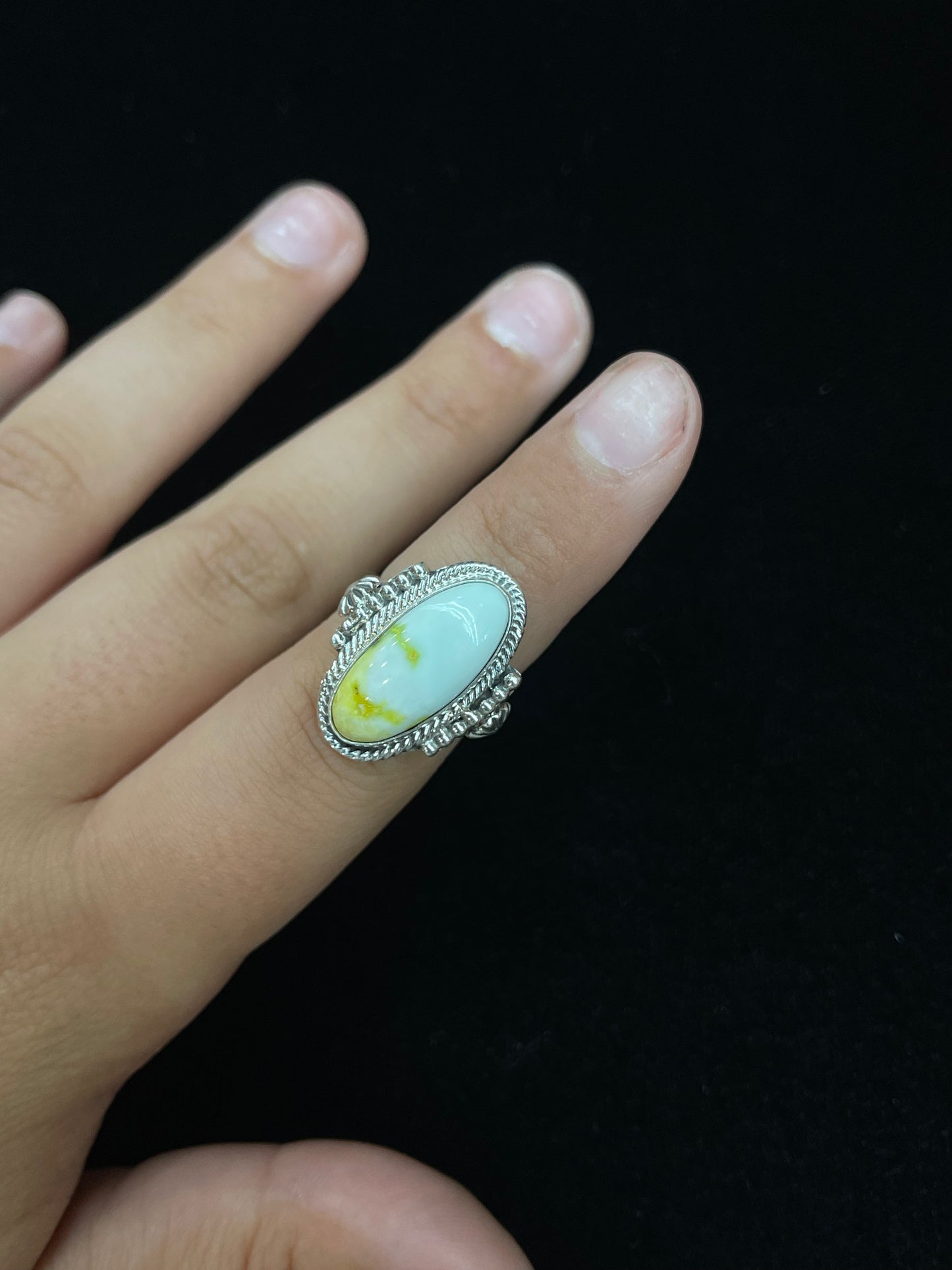 6.0 Palomino Turquoise Ring by Andrew Vandever, Navajo