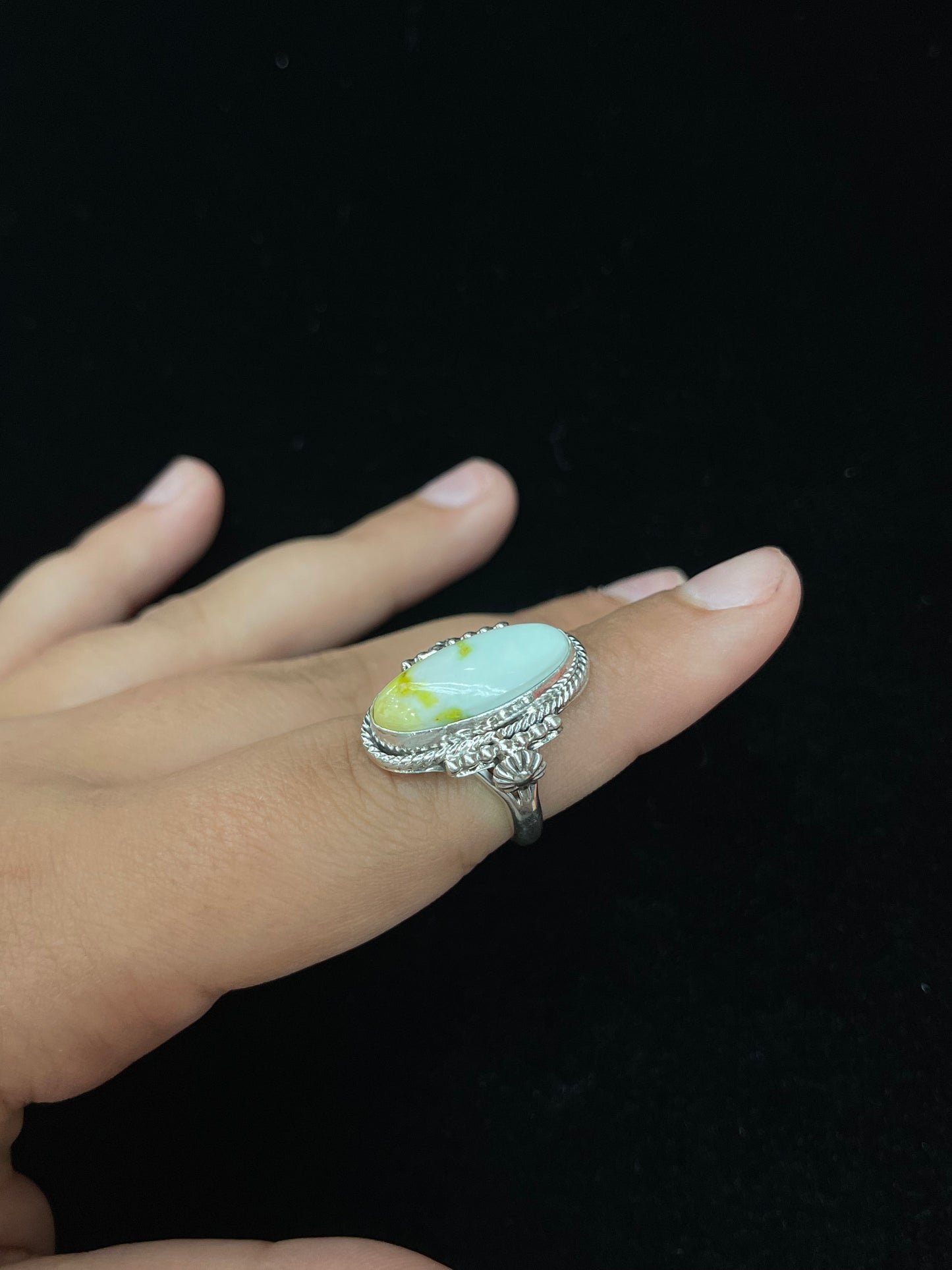 6.0 Palomino Turquoise Ring by Andrew Vandever, Navajo