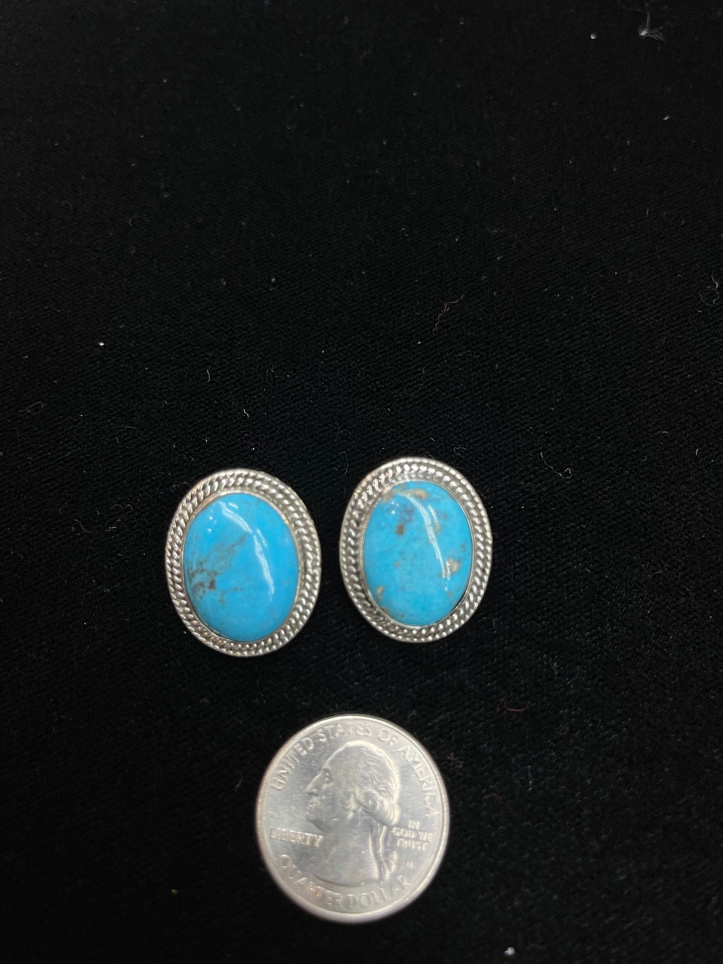 Turquoise Post Earring with Post at Top