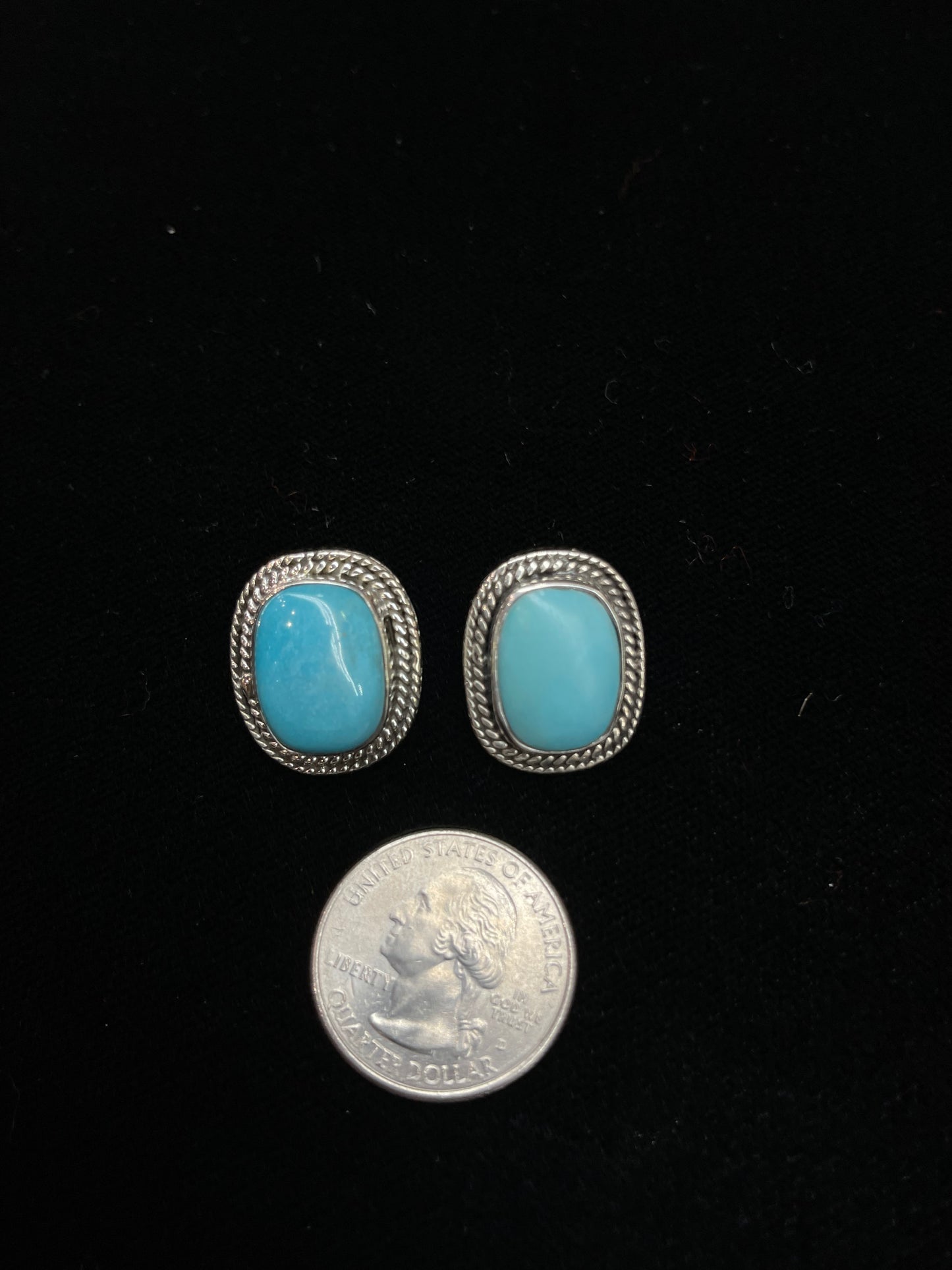 Turquoise Post Earring with Post at Top