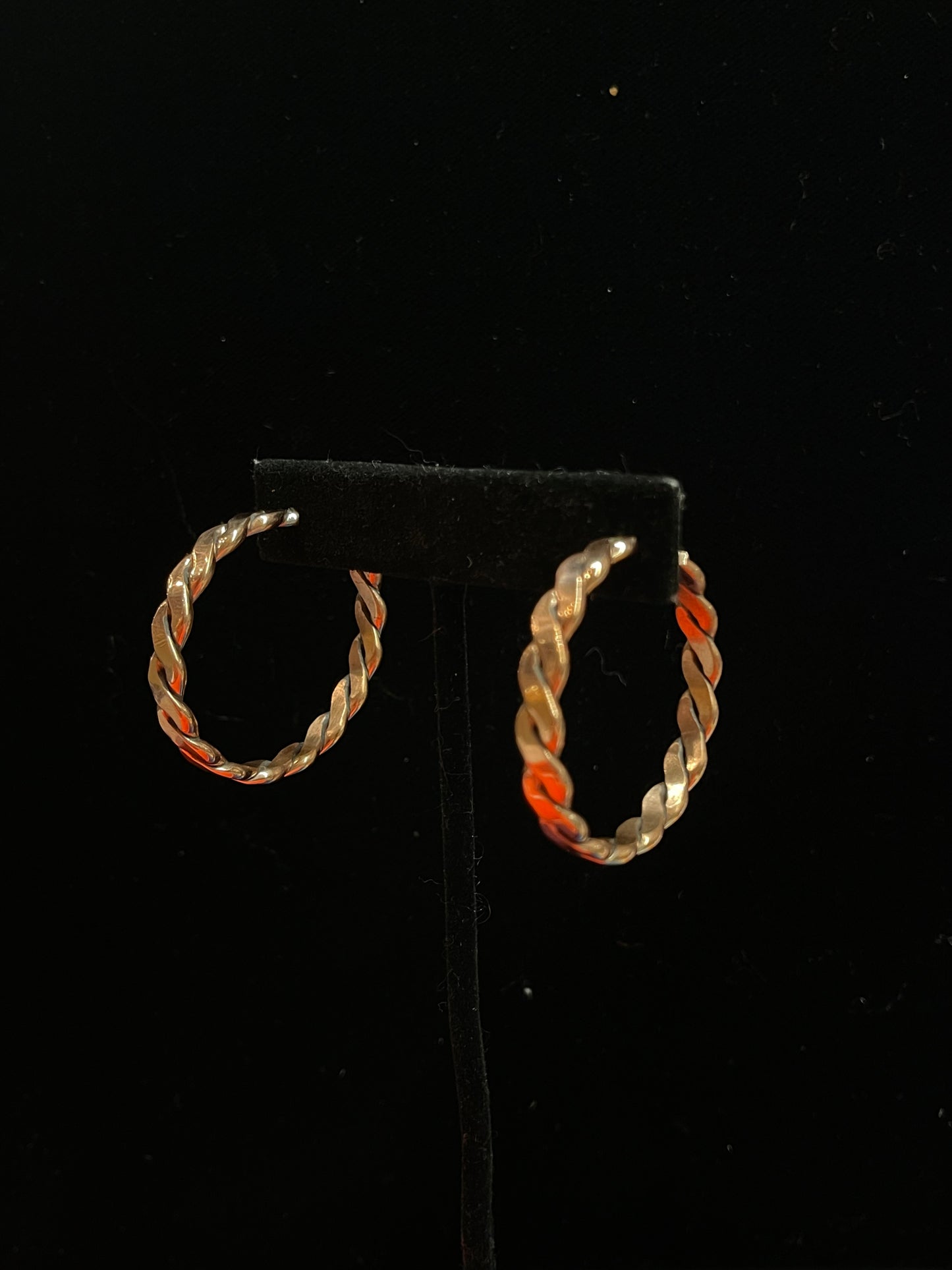 Copper Hoop Earrings by Elaine Tahe, Navajo