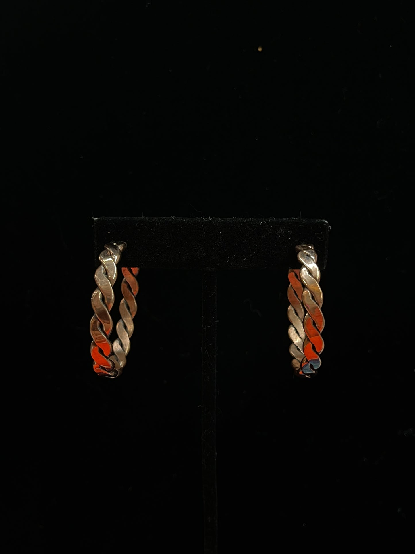 Copper Hoop Earrings by Elaine Tahe, Navajo