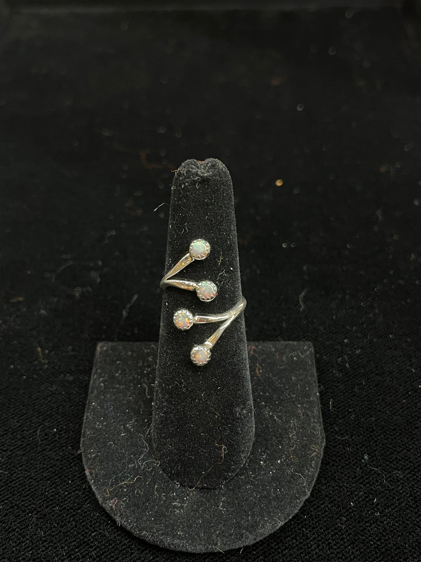 Adjustable Ring with Opal Stones by Harris Largo, Navajo