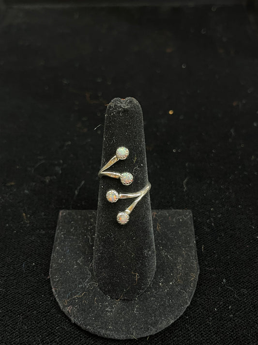 Adjustable Ring with Opal Stones by Harris Largo, Navajo