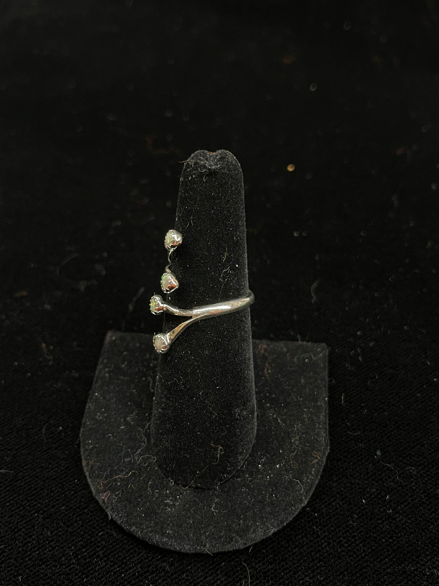 Adjustable Ring with Opal Stones by Harris Largo, Navajo