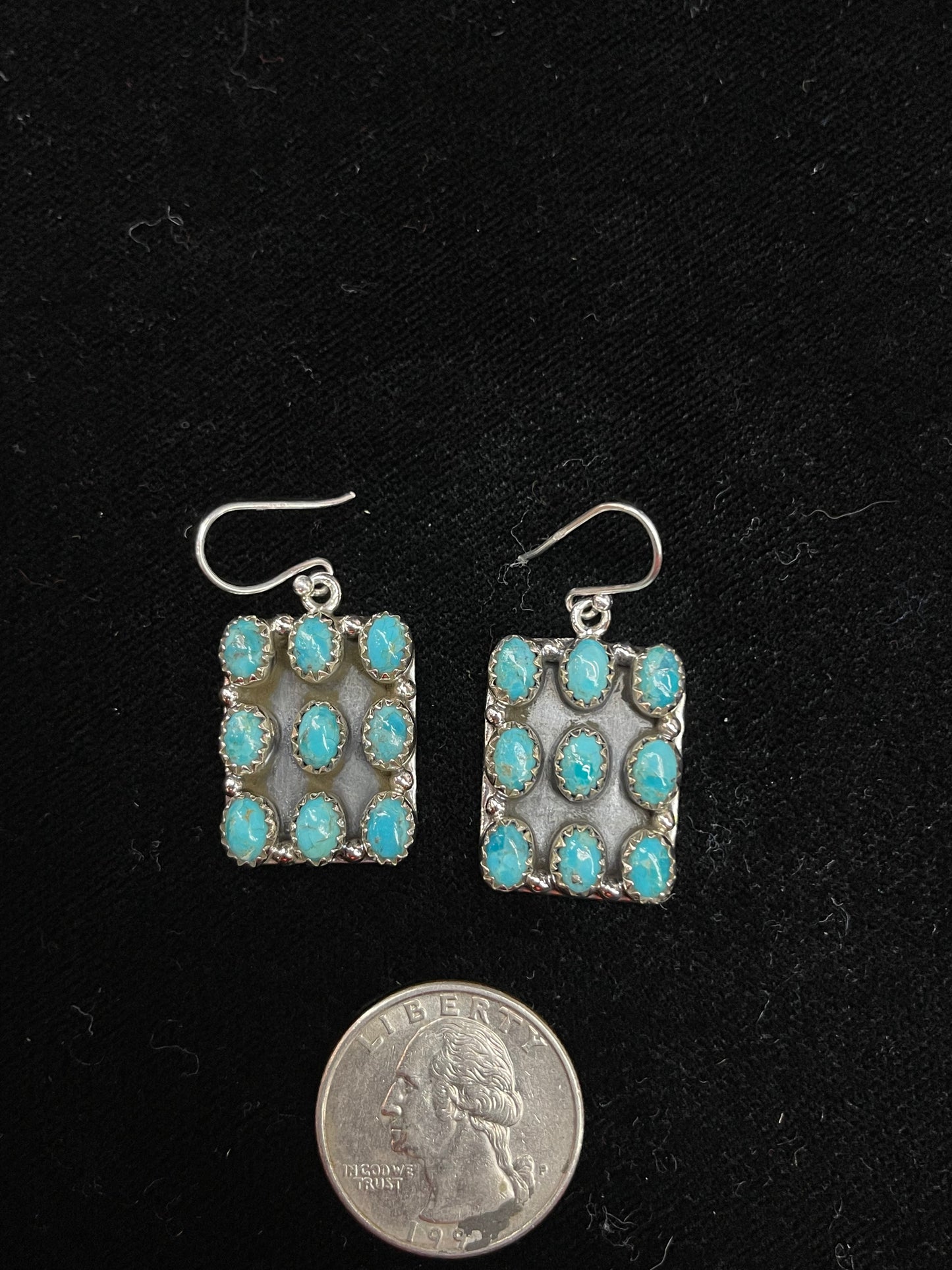 Kingman Turquoise Dangle Earrings by Hada