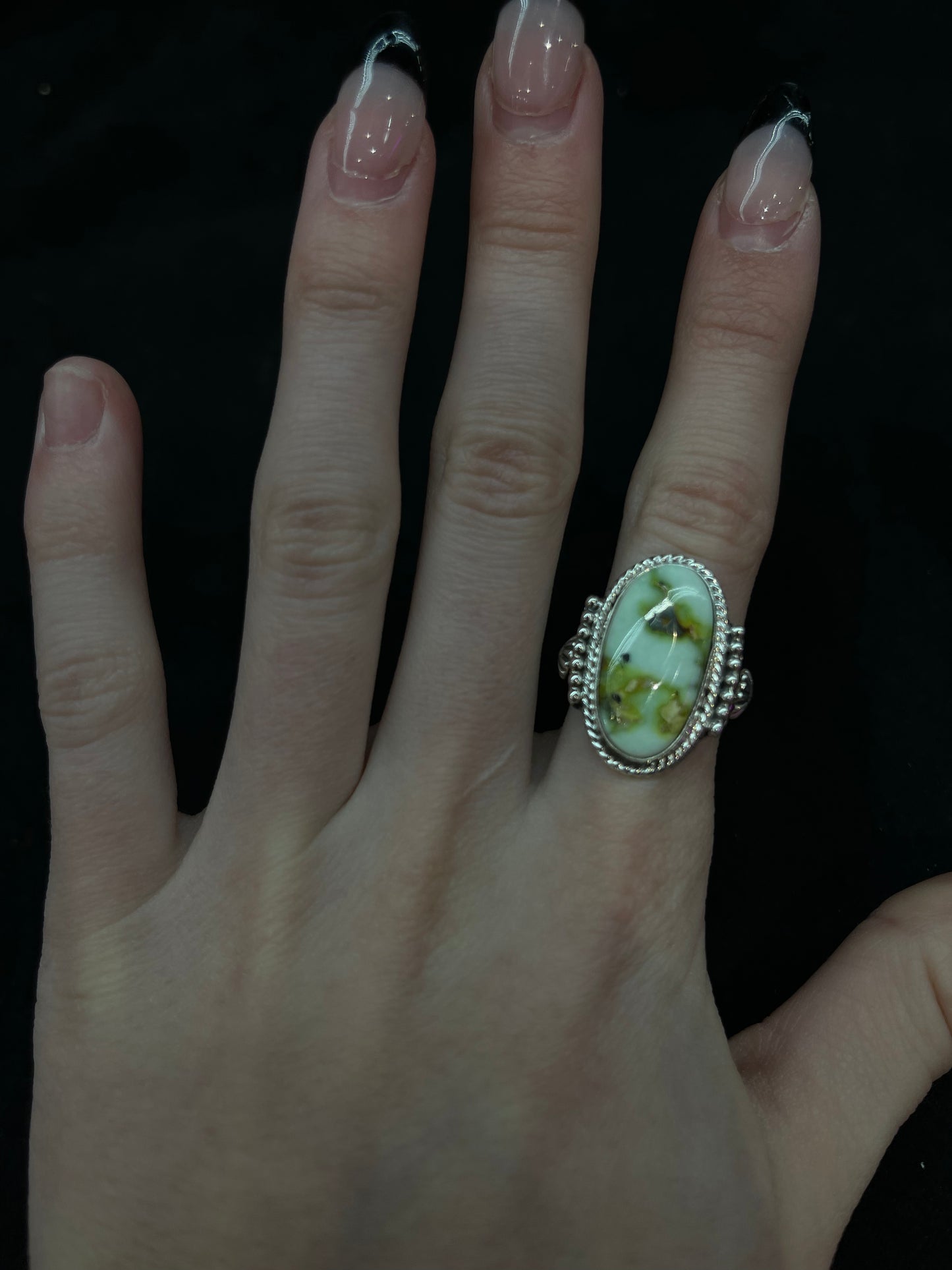 Palomino Turquoise Ring by Andrew Vandever, Navajo