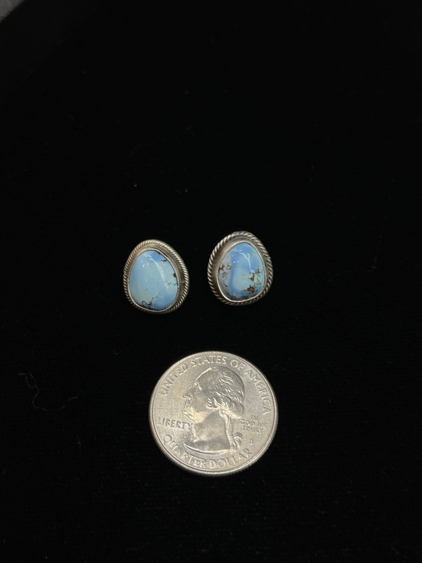 Golden Hills Turquoise Post Earrings by Tatum Skeets