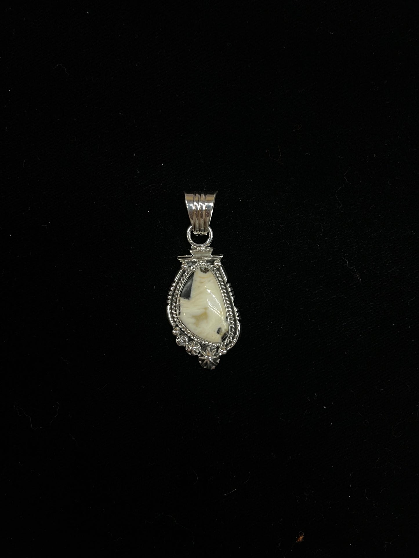 White Buffalo Pendant with a 7mm Bale by Daniel Benally, Navajo