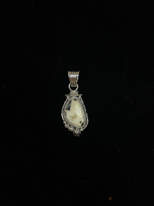 White Buffalo Pendant with a 7mm Bale by Daniel Benally, Navajo