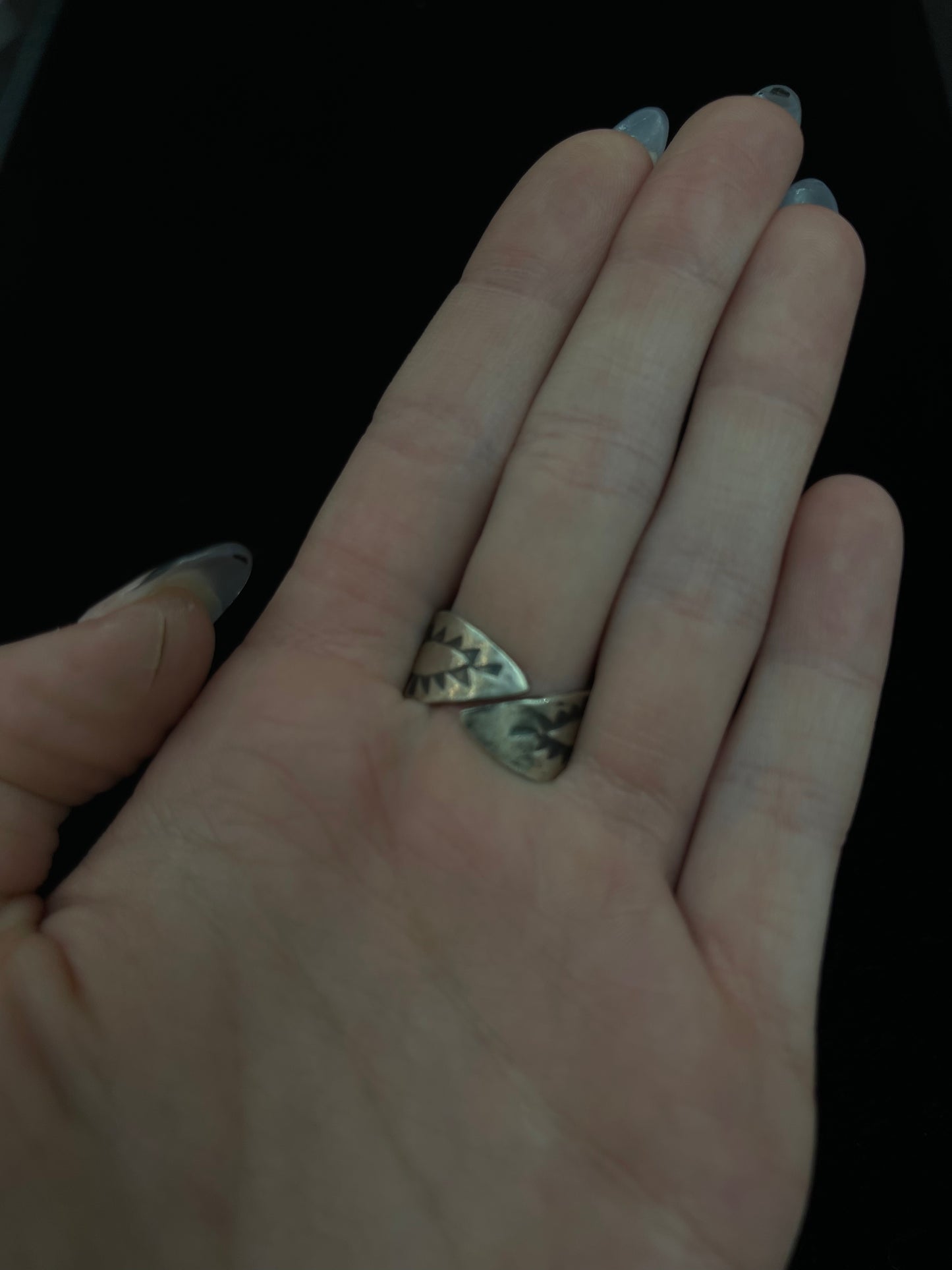 LOT 24 B 1/11 Adjustable Heavy Kingman Turquoise 4 Stone Ring by Bison, Navajo