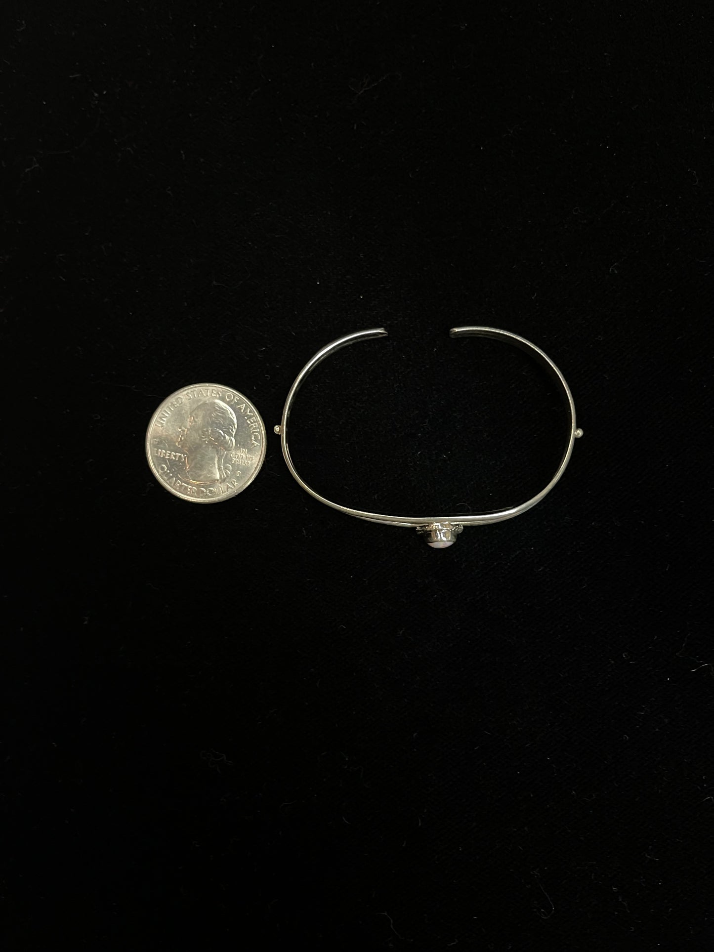 5 1/2"-6 1/2" White Opal Cuff Bracelet by Rosemary Sanders, Navajo