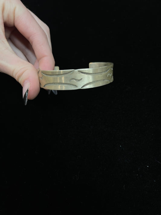 6 3/4"-7 1/2" Sterling Silver Stamped Cuff Bracelet