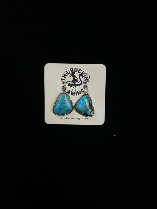 Triangle Turquoise Dangle Earring by Annisa Martinez, Navajo