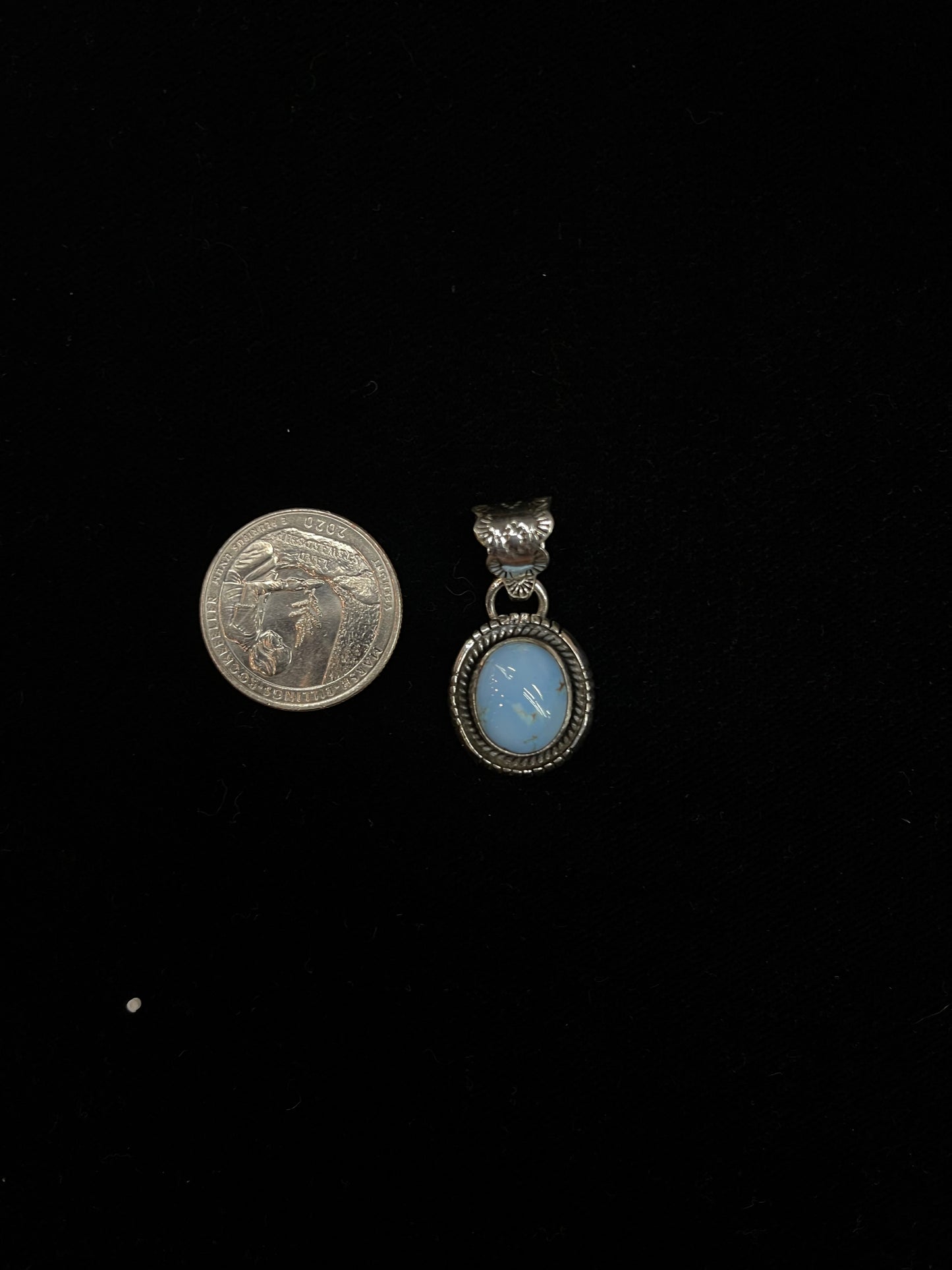 Dainty Golden Hills Turquoise Pendant with a 6.5mm bale by Zia