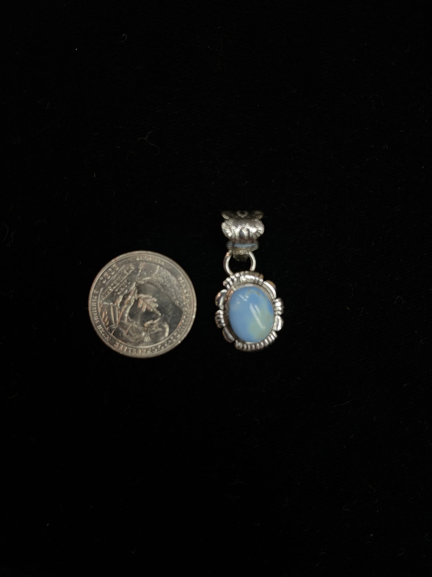 Dainty Golden Hills Turquoise Pendant with a 6.5mm bale by Zia