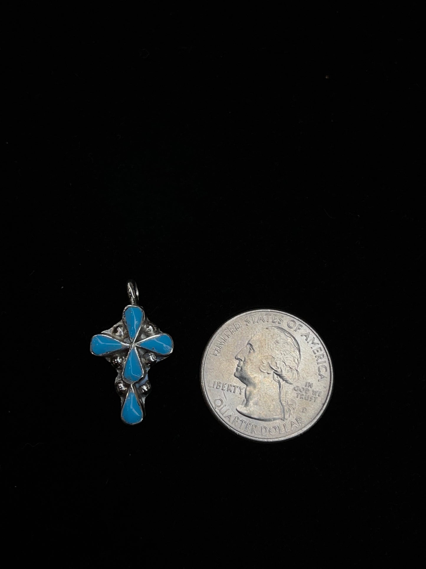 Turquoise Cross Pendant by Pino Yunie, Zuni