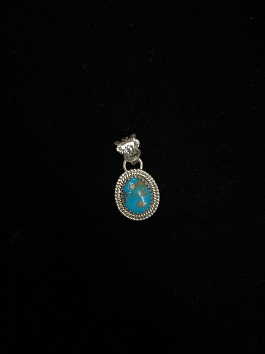 Dainty Turquoise Pendant with a 7mm Bale by Zia