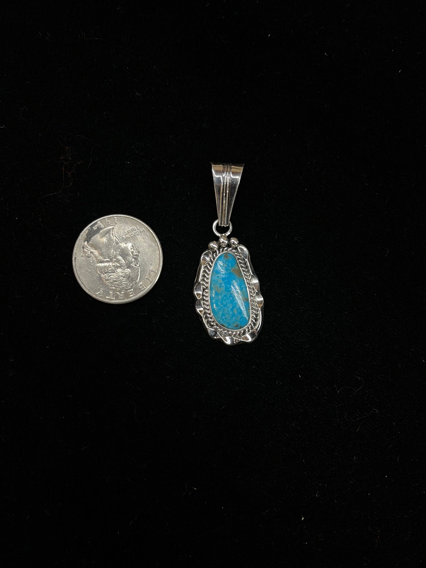 Kingman Turquoise Pendants with a 6.5mm Bale by Samuel Yellowhair Navajo