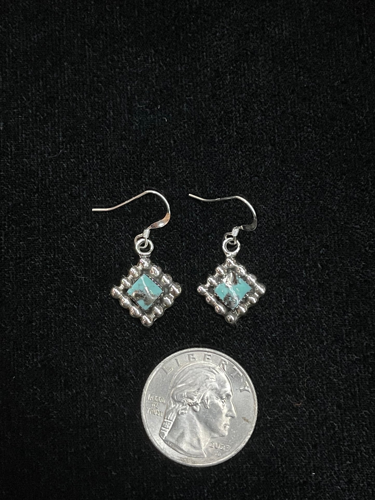 Turquoise Dangle Earrings by Mike Smith, Navajo
