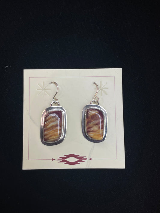 Sunset Spiny Oyster Dangle Earrings by Marie Jackson, Navajo