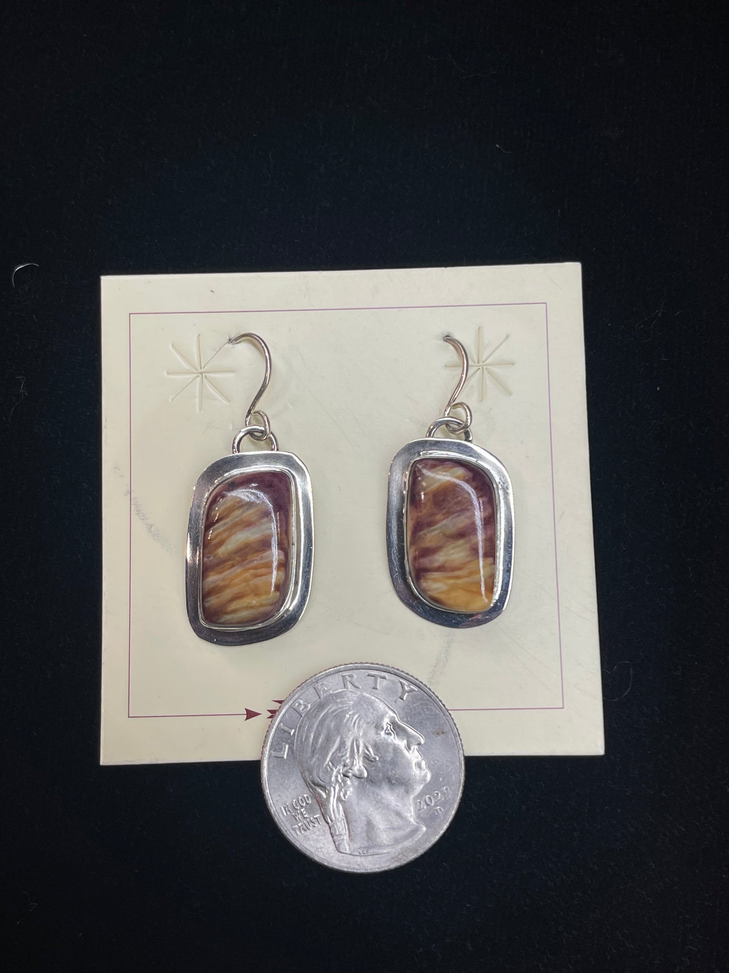 Sunset Spiny Oyster Dangle Earrings by Marie Jackson, Navajo