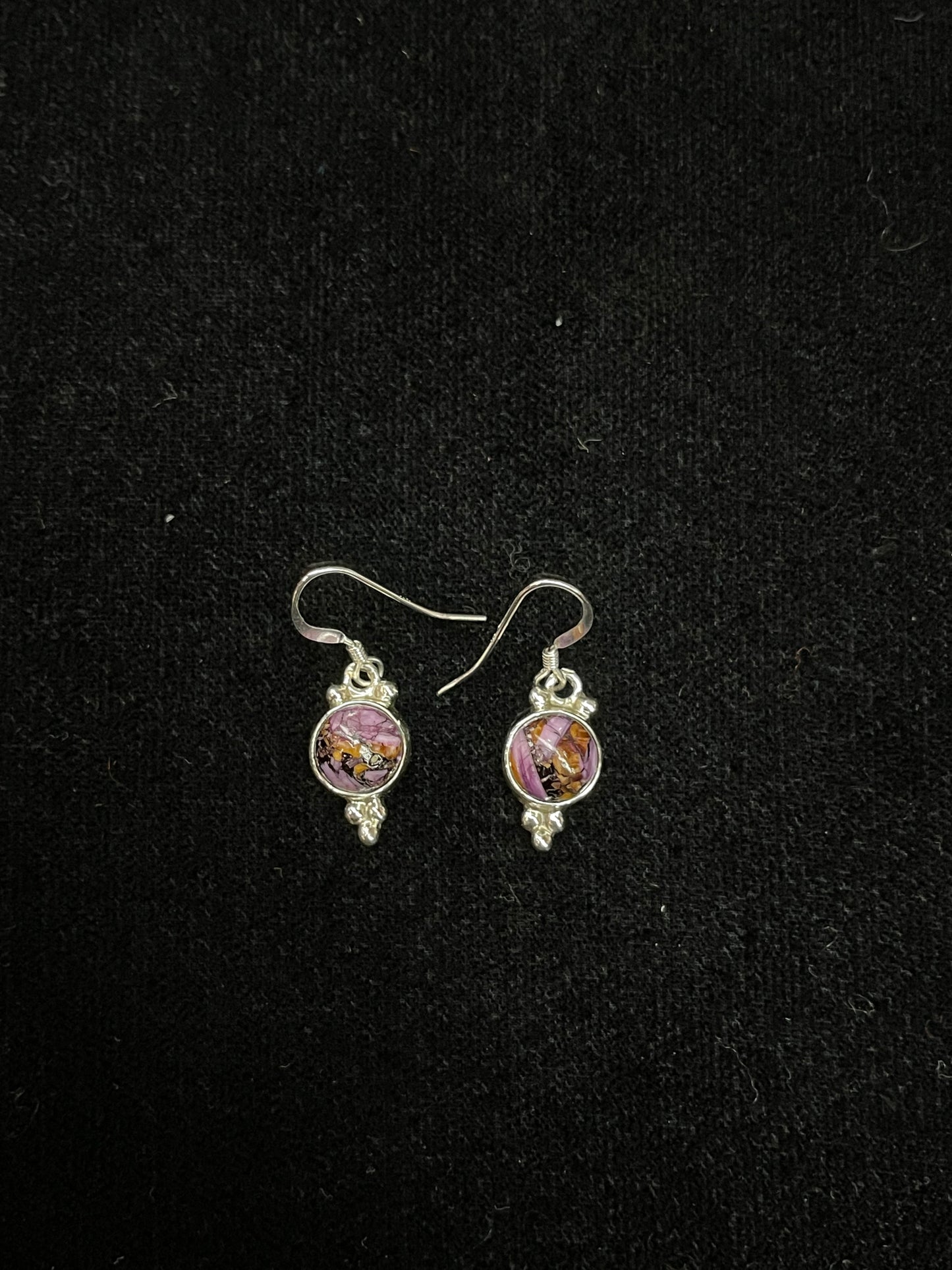 Purple Mojave Dangle Earrings by Elaine Shirley, Navajo