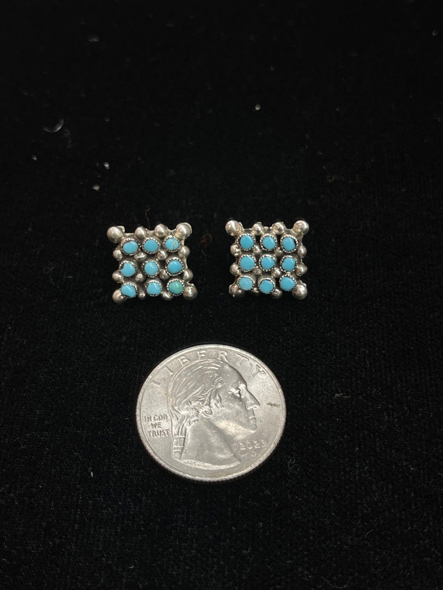 Post Earrings with Multiple Sleeping Beauty Turquoise Stones