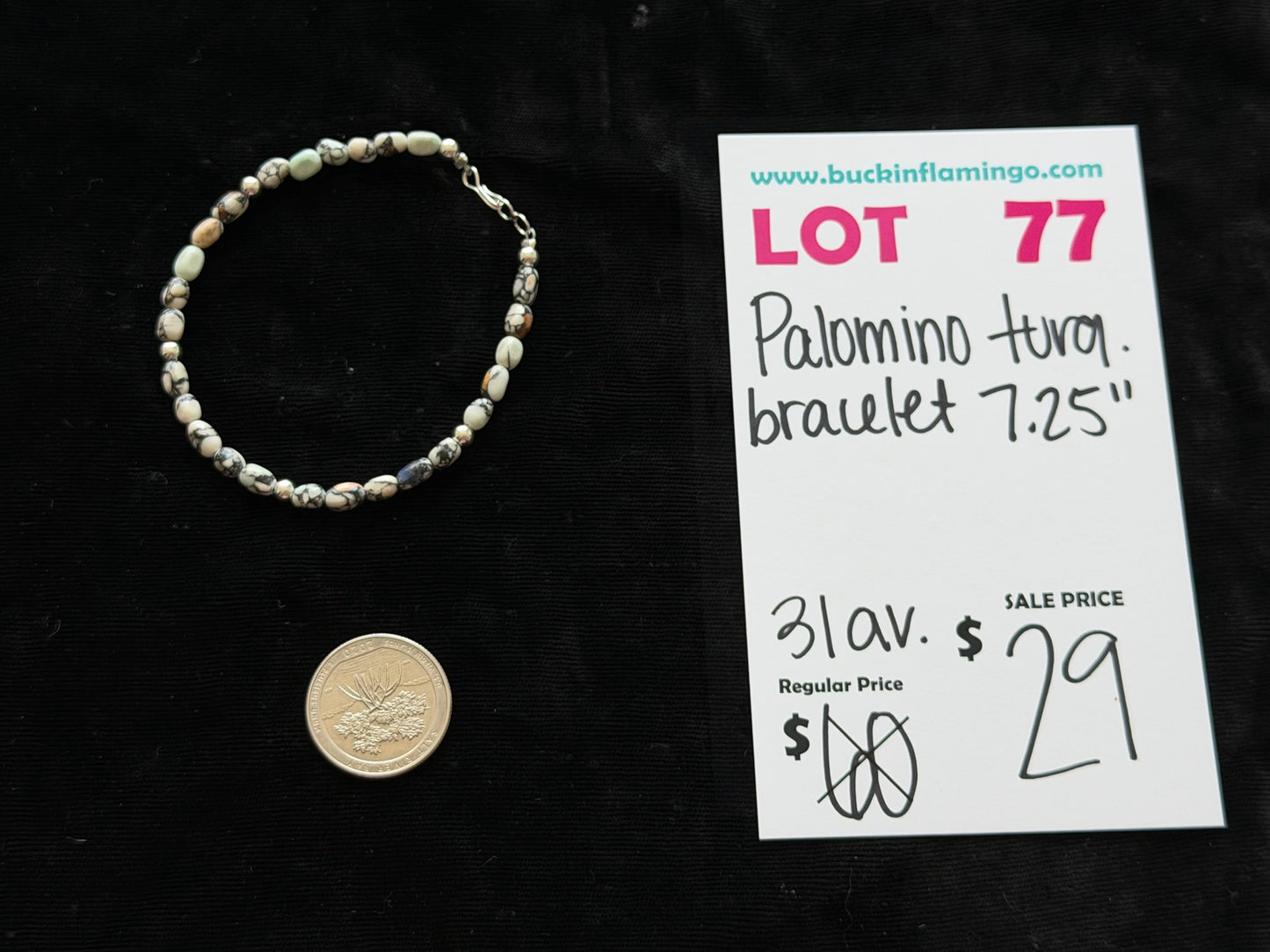 LOT 77 5/17 Palomino Turquoise Bracelet 7.25”