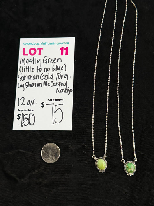 LOT 11 5/24 Mostly Green (Little to No Blue) Sonoran Gold Turquoise by Sharon McCarthy, Navajo