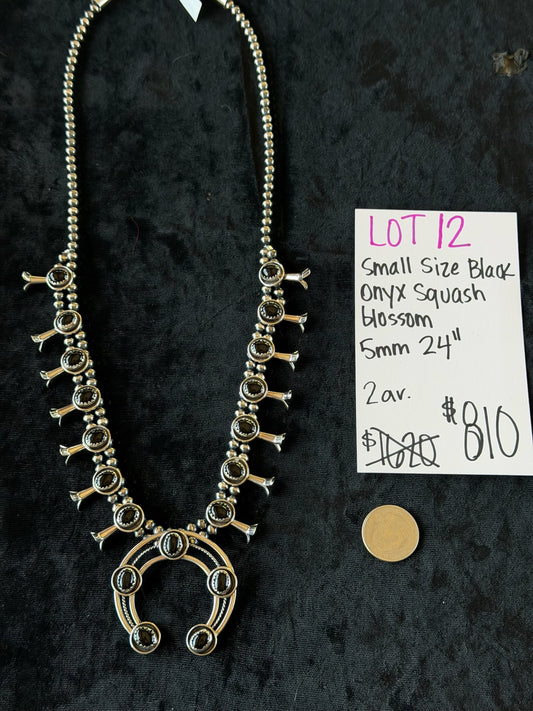 LOT 12 5/31 Small Size Black Onyx Squash Blossom 5mm 24”