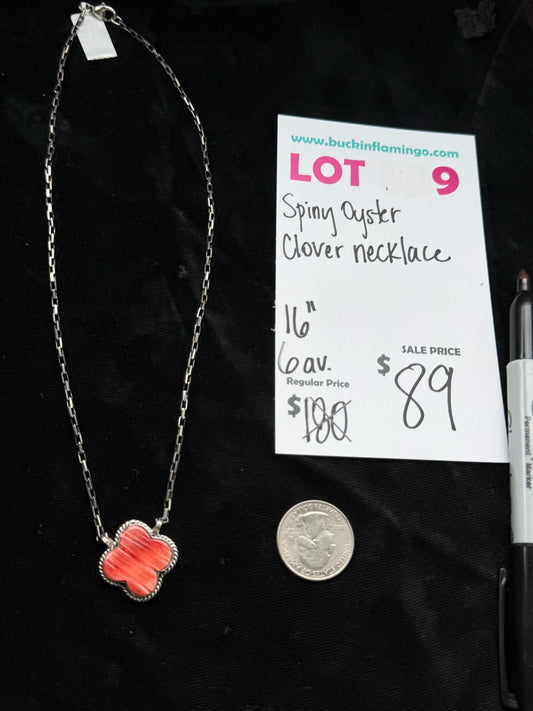 LOT 9 6/7 Spiny Oyster Clover Necklace 16”