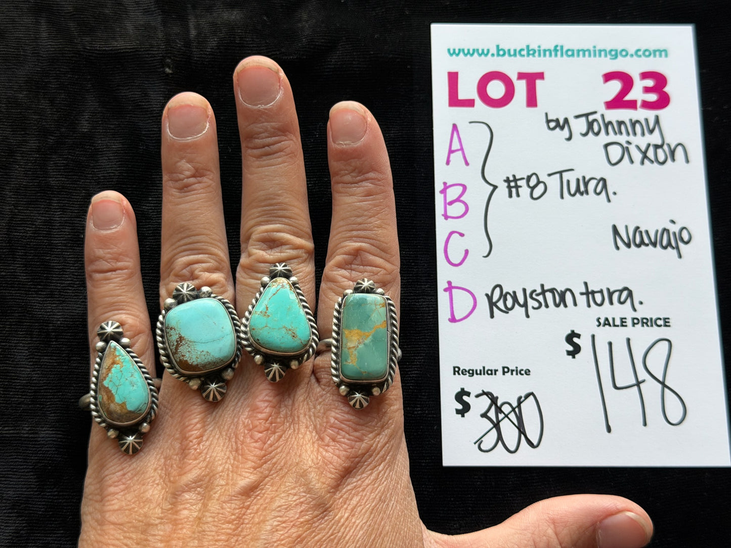 LOT 23 A 6/7 #8 Turquoise by Johnny Dixon, Navajo