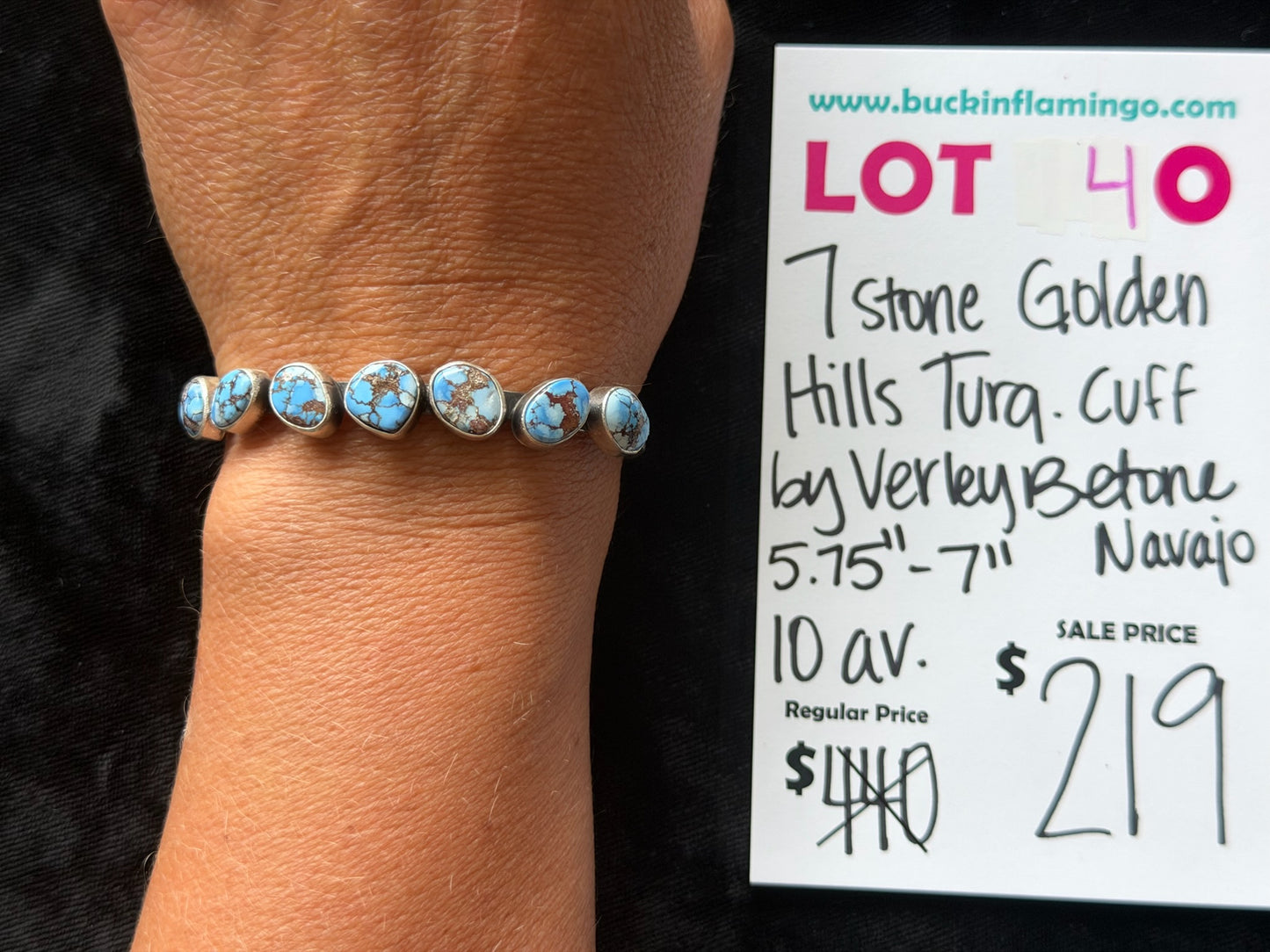 LOT 40 6/7 7 Stone Golden Hills Turquoise by Verley Betone, Navajo