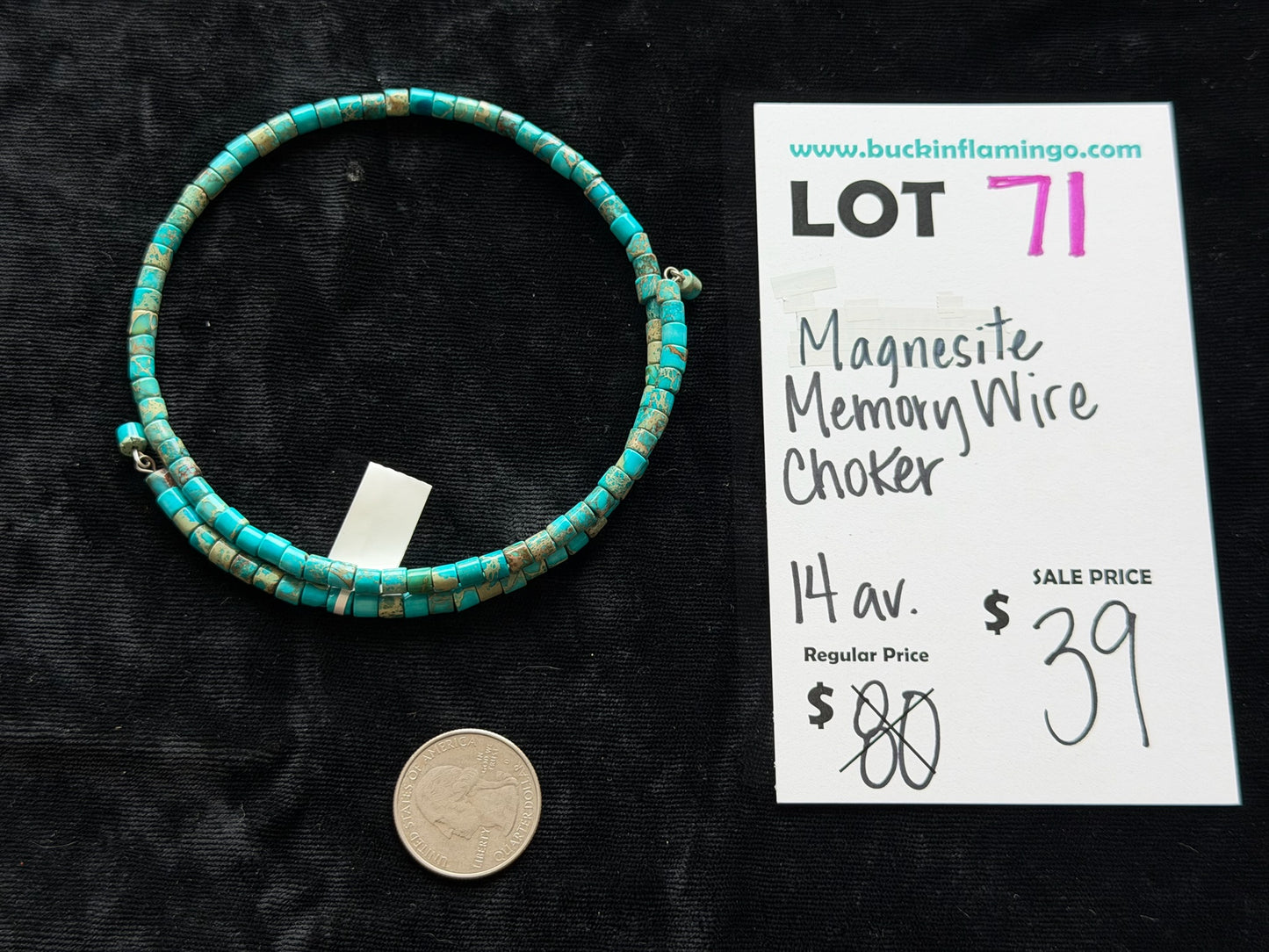 LOT 71 6/7 Magnesite Memory Wire Choker