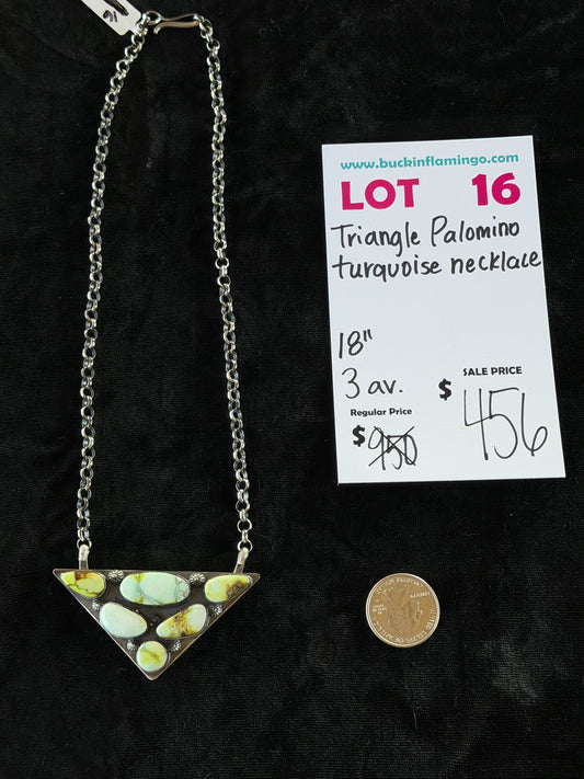 LOT 16 6/14 Triangle Palomino Turquoise Necklace 18”