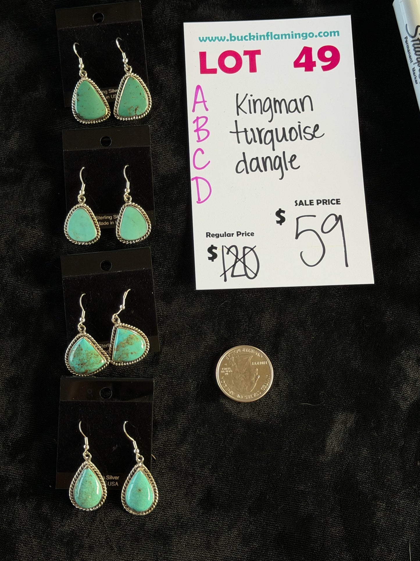LOT 49 A 6/14 Kingman Turquoise Dangle
