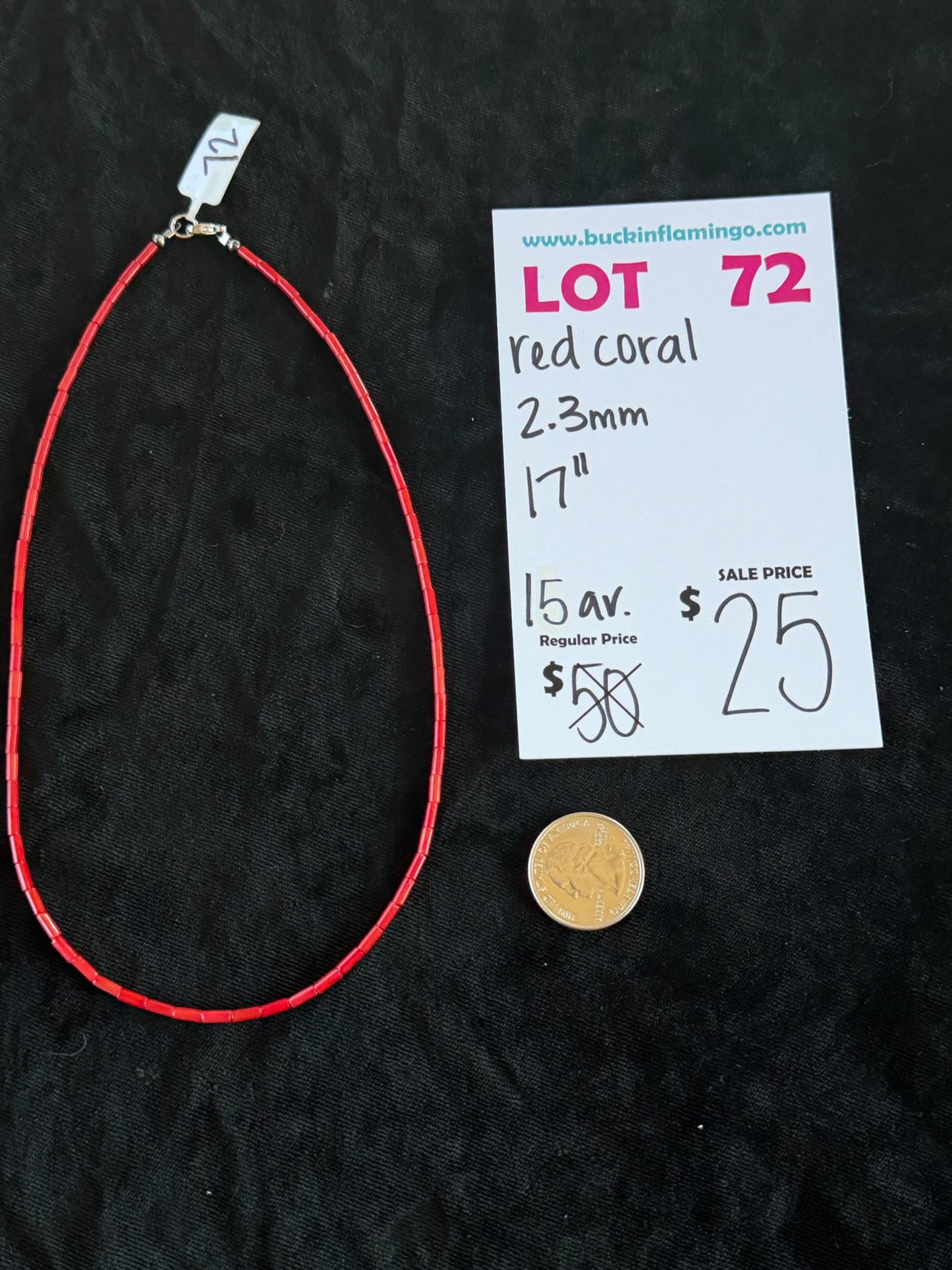 LOT 72 6/28 Red Coral 2.3mm 17”