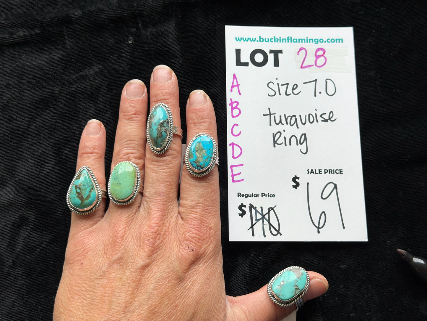 LOT 28 A 6/28 Size 7.0 Turquoise Ring