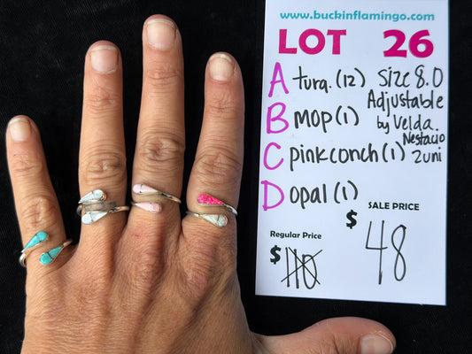 LOT 26 A 7/5 Turquoise Size 8.0 Adjustable by Velda
