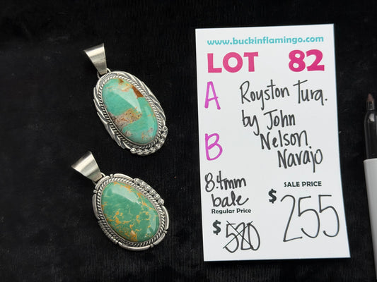 LOT 82 B 7/5 Royston Turquoise by John Nelson, Navajo 8.4mm Bale