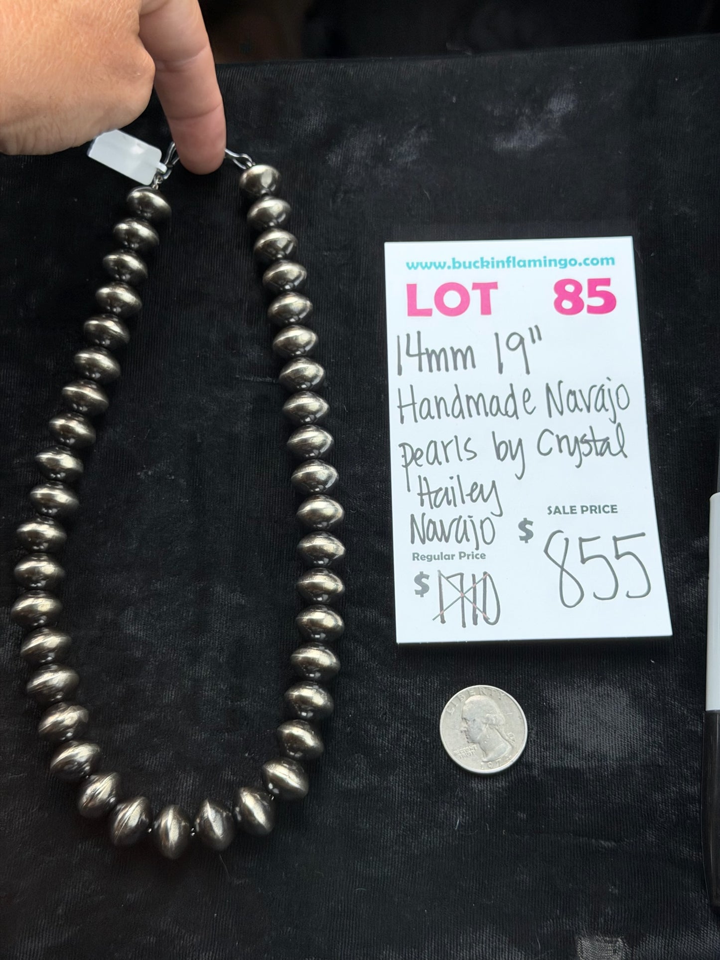 LOT 85 7/5 14mm 19” Handmade Navajo Pearls by Crystal Hailey, Navajo