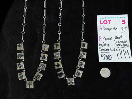 LOT 5 B 7/12 Spiral Mini Pendant Necklace 20” by Alex Sanchez