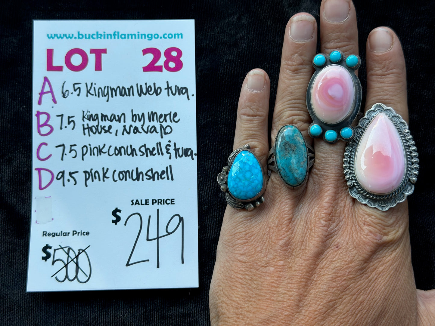 LOT 28 A 7/12 6.5 Kingman Web Turquoise