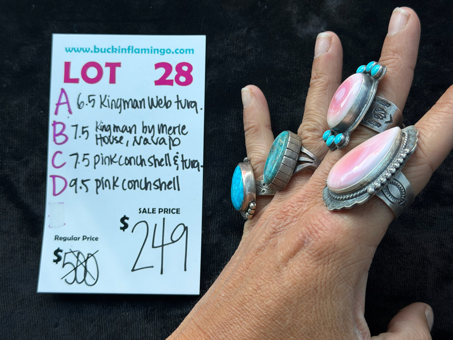 LOT 28 A 7/12 6.5 Kingman Web Turquoise