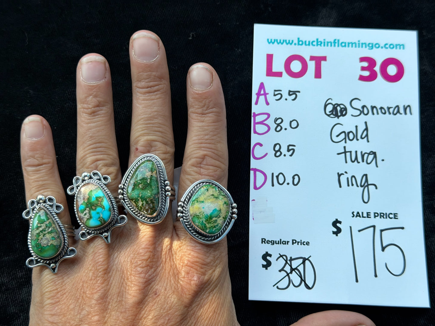 LOT 30 A 7/12 5.5 Sonoran Gold Turquoise Ring