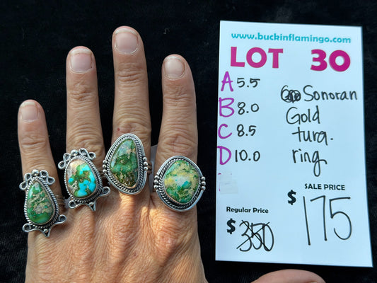 LOT 30 D 7/12 10.0 Sonoran Gold Turquoise Ring